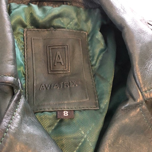 Real Italian leather, dark emerald green jacket, Aviatrix, 8 - Picture 3 of 9